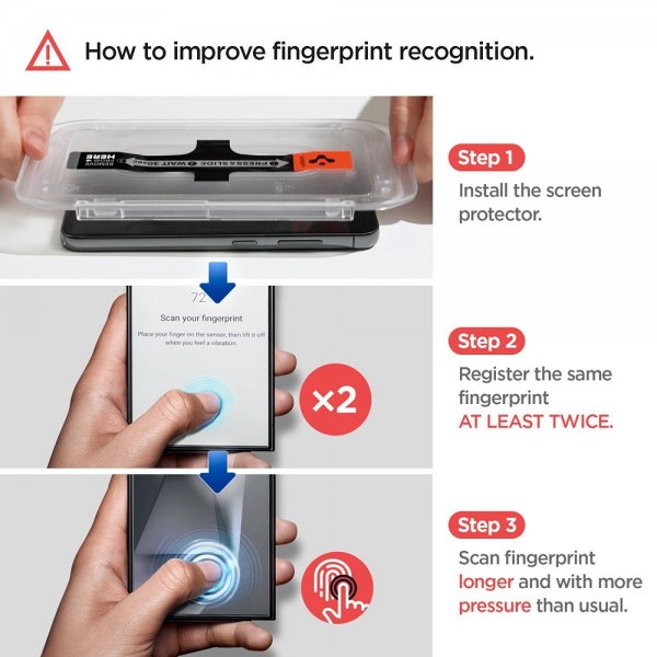 Spigen Samsung Galaxy S24 Ultra Skjermbeskytter GLAS.tR EZ Fit Privacy 2-pakning