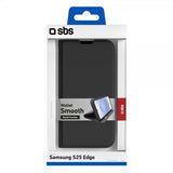 SBS Samsung Galaxy S25 Edge Etui Wallet Smooth Svart