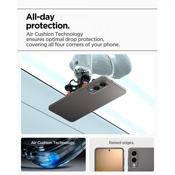 Spigen Samsung Galaxy S25 Edge Deksel Liquid Air Marble Gray