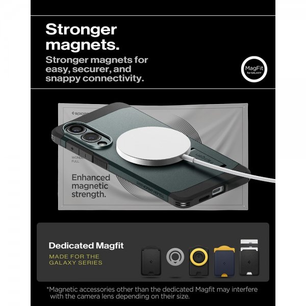 Spigen Samsung Galaxy S25 Edge Deksel Tough Armor MagFit Abyss Green