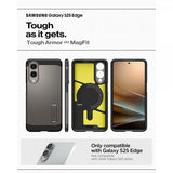 Spigen Samsung Galaxy S25 Edge Deksel Tough Armor MagFit Gunmetal