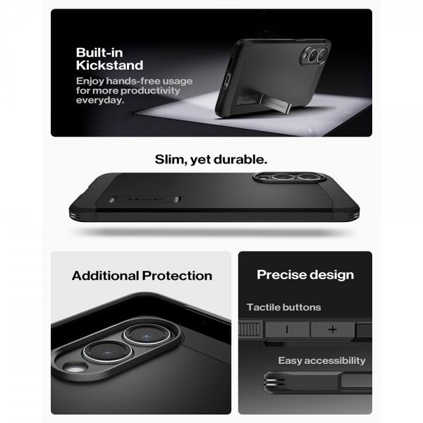 Spigen Samsung Galaxy S25 Edge Deksel Tough Armor MagFit Svart