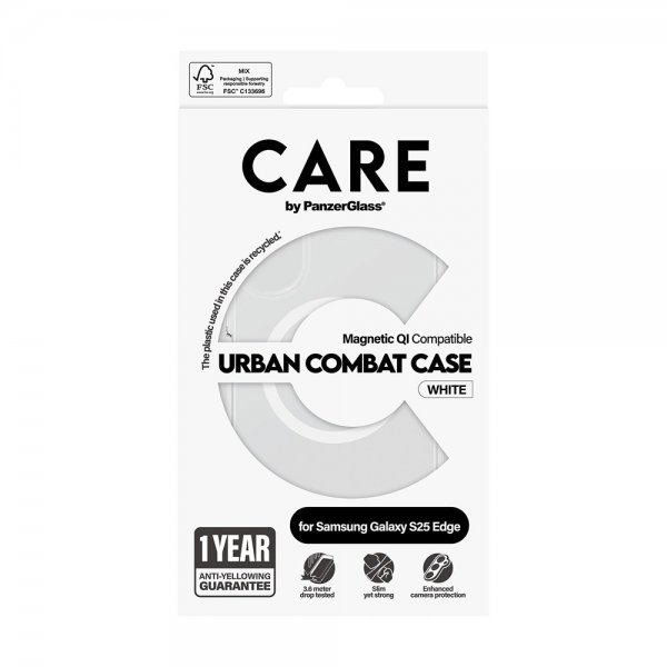 CARE by PanzerGlass Samsung Galaxy S25 Edge Deksel Urban Combat MagSafe Hvit