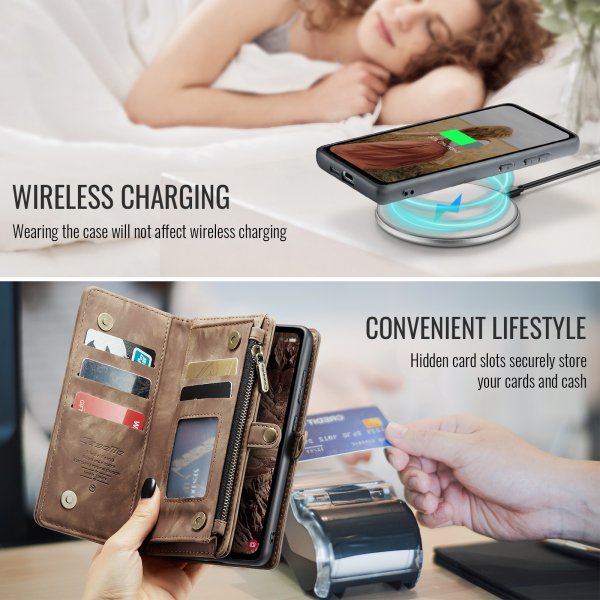 CaseMe Samsung Galaxy S25 FE Etui 008 Series Avtakbart Deksel Brun