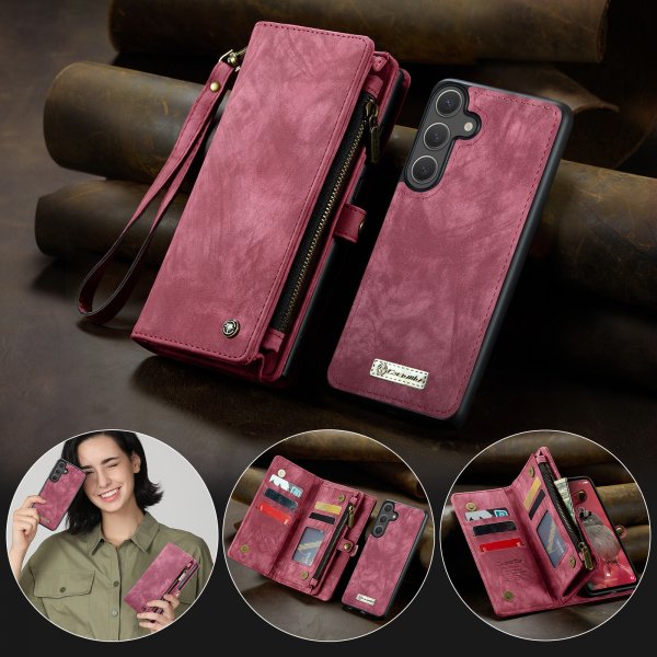 CaseMe Samsung Galaxy S25 FE Etui 008 Series Avtakbart Deksel Rød