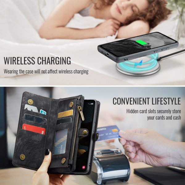 CaseMe Samsung Galaxy S25 FE Etui 008 Series Avtakbart Deksel Svart