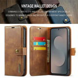Dg.Ming Samsung Galaxy S25 FE Etui Avtagbart Deksel Brun