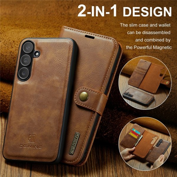Dg.Ming Samsung Galaxy S25 FE Etui Avtagbart Deksel Brun