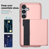 Samsung Galaxy S25 FE Deksel Card Slide Mørkeblå