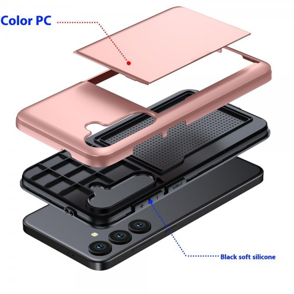 Samsung Galaxy S25 FE Deksel Card Slide Mørkegrønn