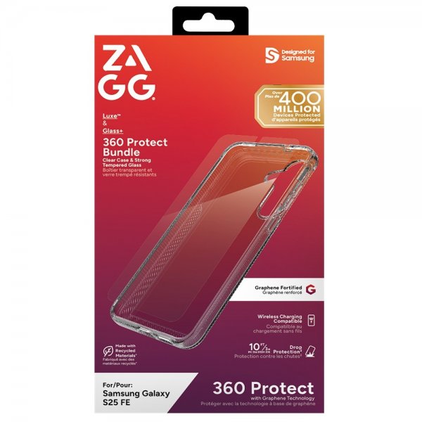 Zagg Samsung Galaxy S25 FE Deksel med Skjermbeskytter Luxe & Glass Transparent