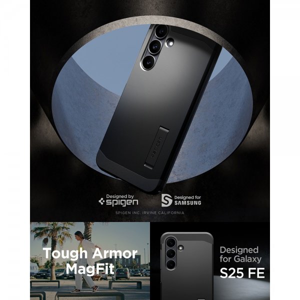 Spigen Samsung Galaxy S25 FE Deksel Tough Armor MagFit Svart