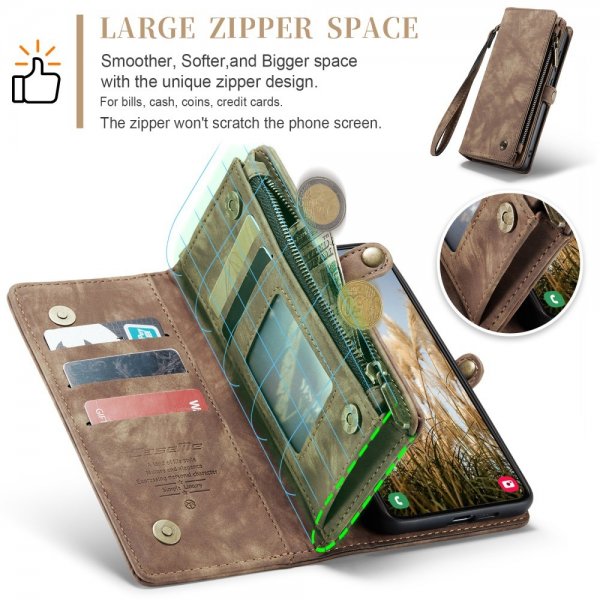 CaseMe Samsung Galaxy S25 Etui 008 Series Avtakbart Deksel Brun