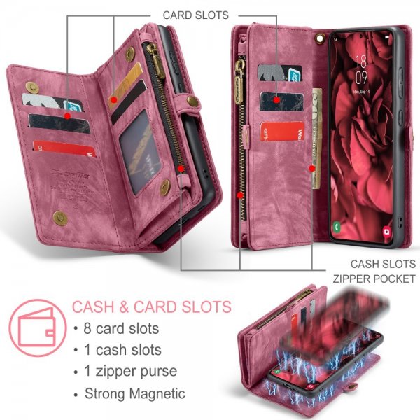 CaseMe Samsung Galaxy S25 Etui 008 Series Avtakbart Deksel Rød
