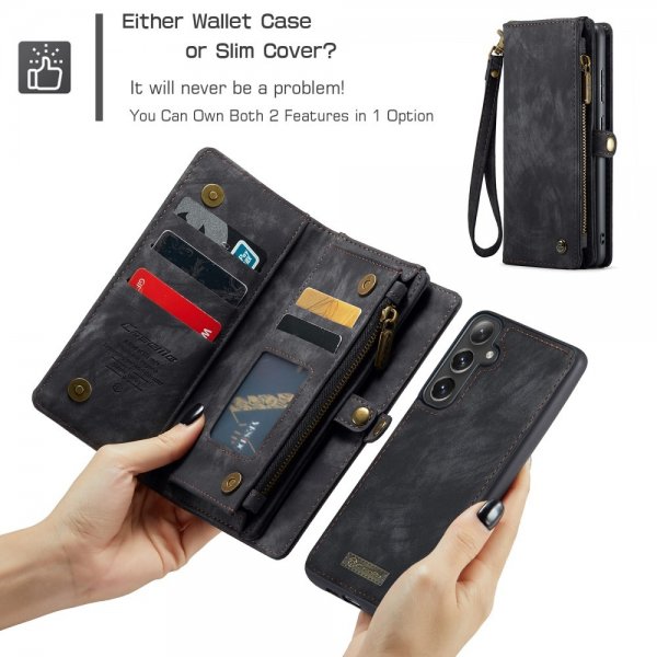 CaseMe Samsung Galaxy S25 Etui 008 Series Avtakbart Deksel Svart