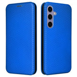 Samsung Galaxy S25 Etui Karbonfibertekstur Blå