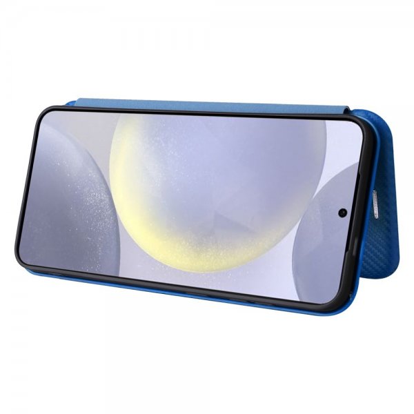 Samsung Galaxy S25 Etui Karbonfibertekstur Blå