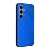 Samsung Galaxy S25 Etui Karbonfibertekstur Blå