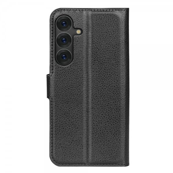 Samsung Galaxy S25 Etui Litchi Svart