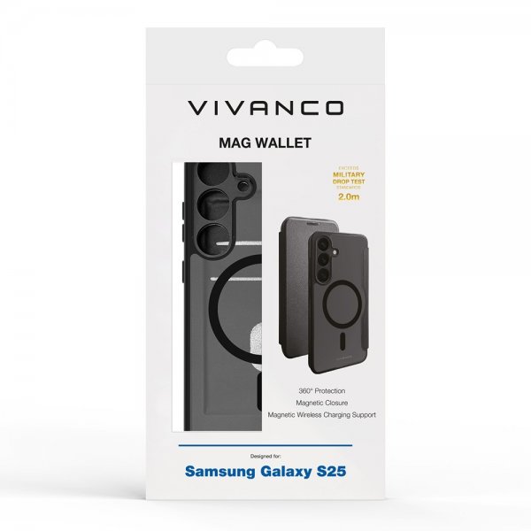 Vivanco Samsung Galaxy S25 Etui Mag Wallet Svart