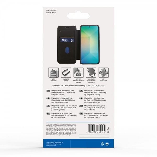 Vivanco Samsung Galaxy S25 Etui Mag Wallet Svart