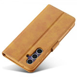 Lc.Imeeke Samsung Galaxy S25 Etui med Kortlomme stativfunksjon Lysebrun