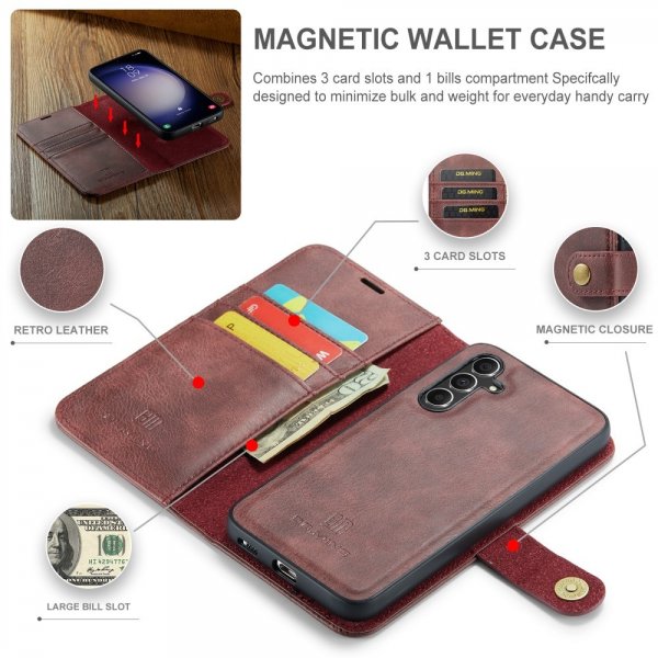 Dg.Ming Samsung Galaxy S25 Etui Avtagbart Deksel Rød
