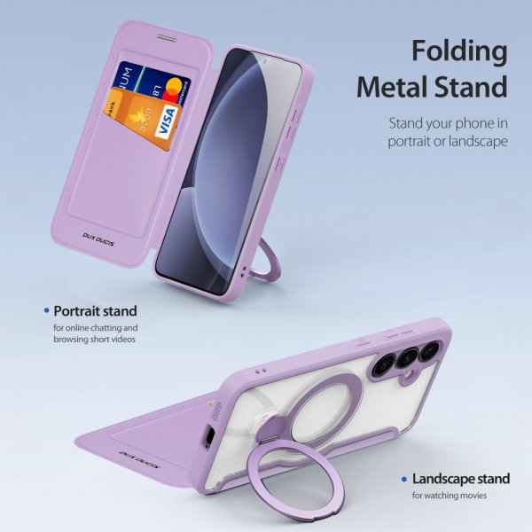 Dux Ducis Samsung Galaxy S25 Etui Skin X Pro Series Kickstand MagSafe Lilla