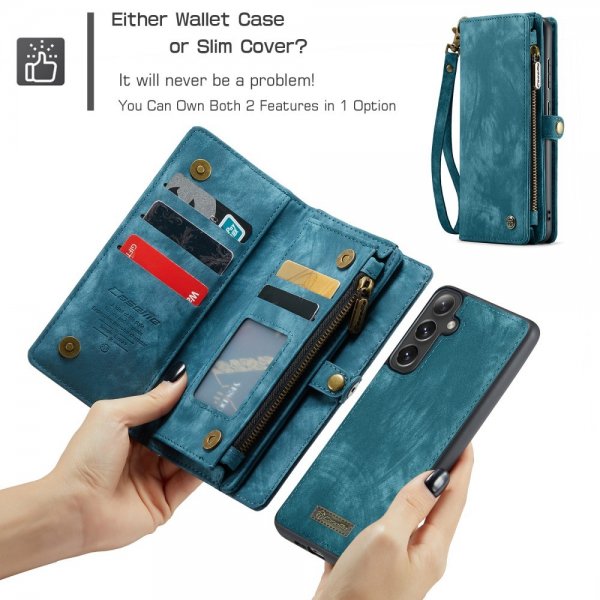 CaseMe Samsung Galaxy S25 Plus Etui 008 Series Avtakbart Deksel Blå