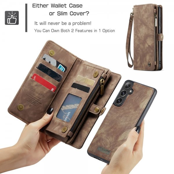 CaseMe Samsung Galaxy S25 Plus Etui 008 Series Avtakbart Deksel Brun