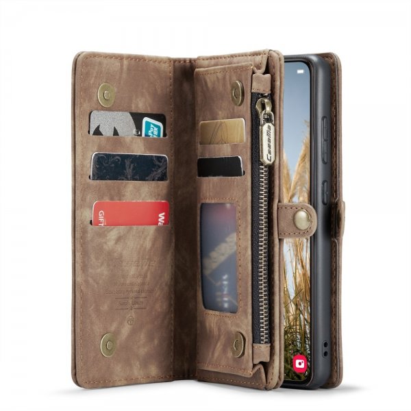 CaseMe Samsung Galaxy S25 Plus Etui 008 Series Avtakbart Deksel Brun