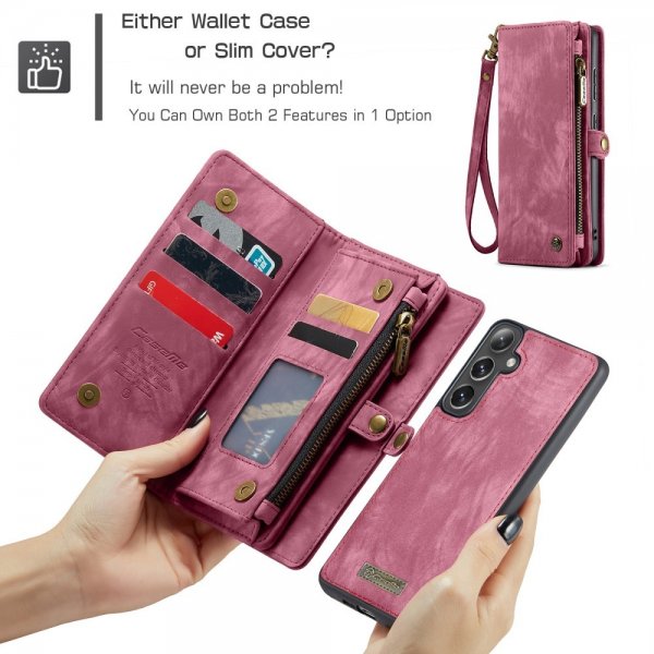 CaseMe Samsung Galaxy S25 Plus Etui 008 Series Avtakbart Deksel Rød