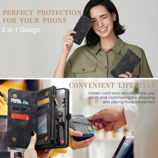 CaseMe Samsung Galaxy S25 Plus Etui 008 Series Avtakbart Deksel Svart