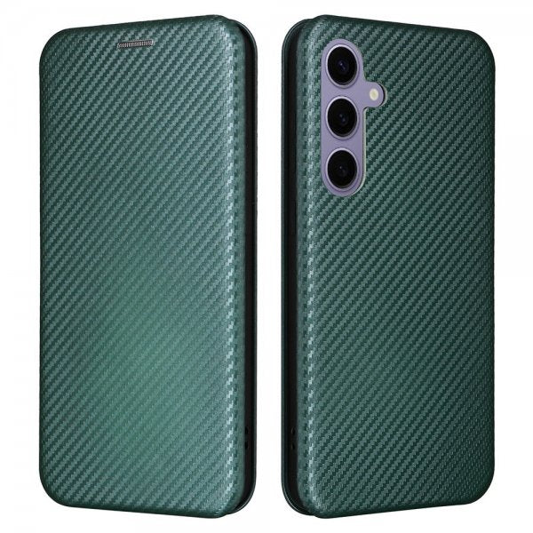 Samsung Galaxy S25 Plus Etui Karbonfibertekstur Grønn