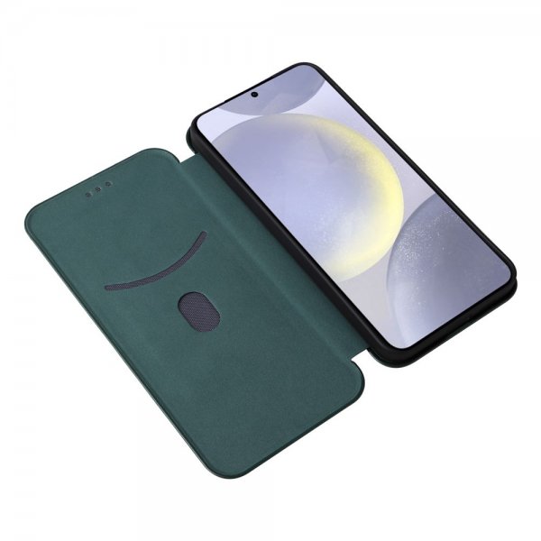 Samsung Galaxy S25 Plus Etui Karbonfibertekstur Grønn