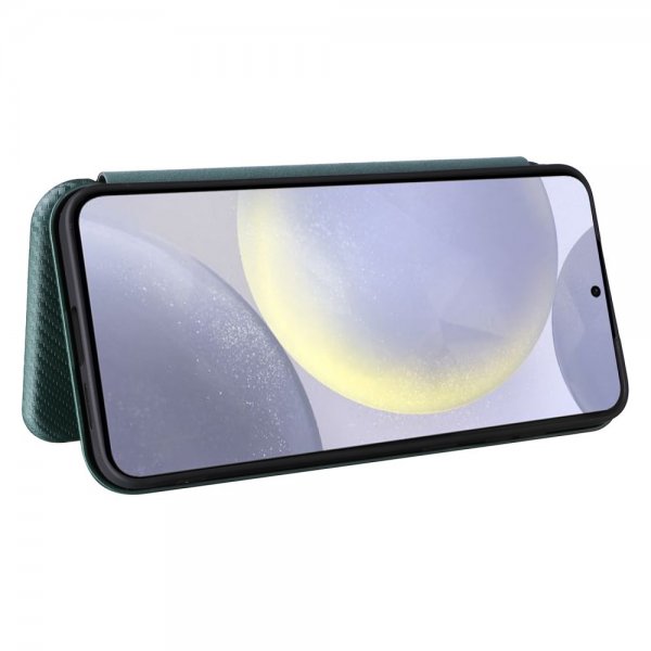 Samsung Galaxy S25 Plus Etui Karbonfibertekstur Grønn