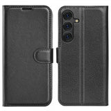 Samsung Galaxy S25 Plus Etui Litchi Svart