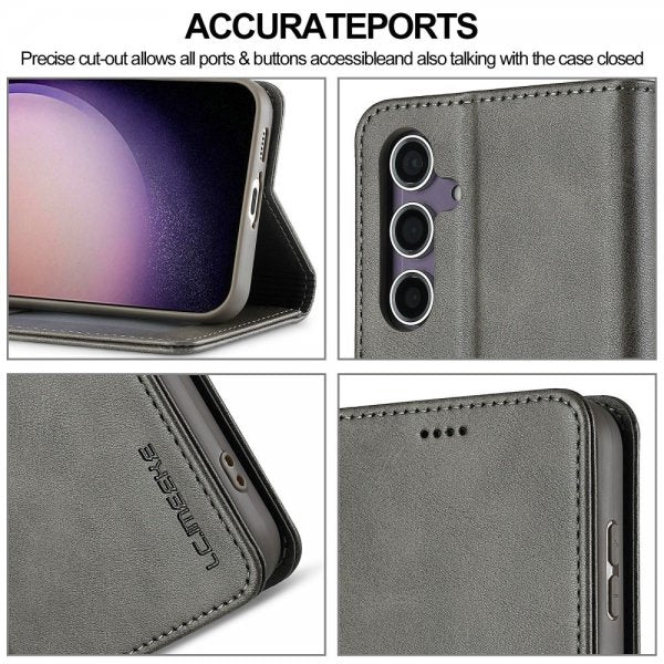 Lc.Imeeke Samsung Galaxy S25 Plus Etui med Kortlomme stativfunksjon Grå