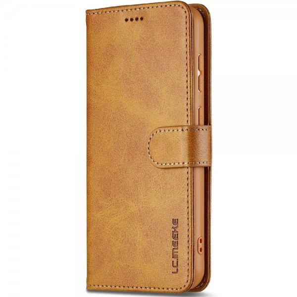 Lc.Imeeke Samsung Galaxy S25 Plus Etui med Kortlomme stativfunksjon Lysebrun