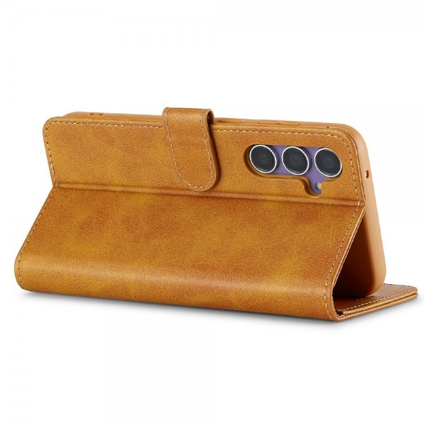 Lc.Imeeke Samsung Galaxy S25 Plus Etui med Kortlomme stativfunksjon Lysebrun