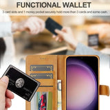 Lc.Imeeke Samsung Galaxy S25 Plus Etui med Kortlomme stativfunksjon Lysebrun