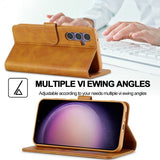 Lc.Imeeke Samsung Galaxy S25 Plus Etui med Kortlomme stativfunksjon Lysebrun