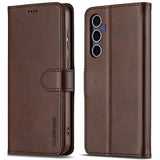 Lc.Imeeke Samsung Galaxy S25 Plus Etui med Kortlomme stativfunksjon Mørkebrun