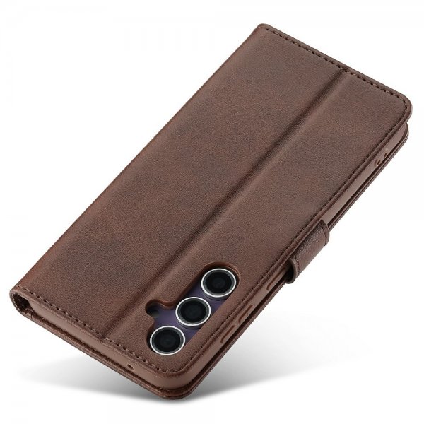 Lc.Imeeke Samsung Galaxy S25 Plus Etui med Kortlomme stativfunksjon Mørkebrun