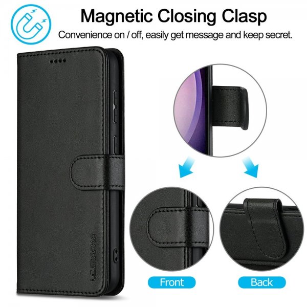 Lc.Imeeke Samsung Galaxy S25 Plus Etui med Kortlomme stativfunksjon Svart