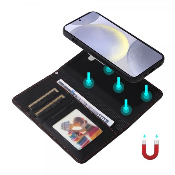 Betopnice Samsung Galaxy S25 Plus Etui Avtagbart Deksel 005 Svart