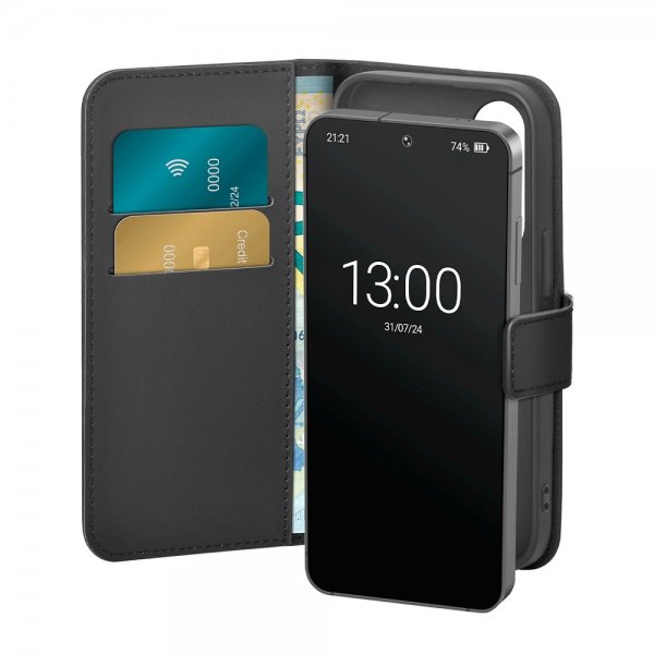 Puro Samsung Galaxy S25 Plus Etui Wallet Stand Svart