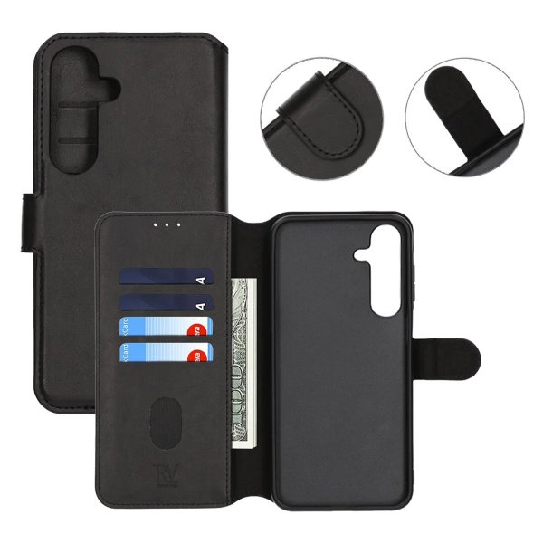 Rvelon Samsung Galaxy S25 Plus Etui Detachable Wallet Case Svart