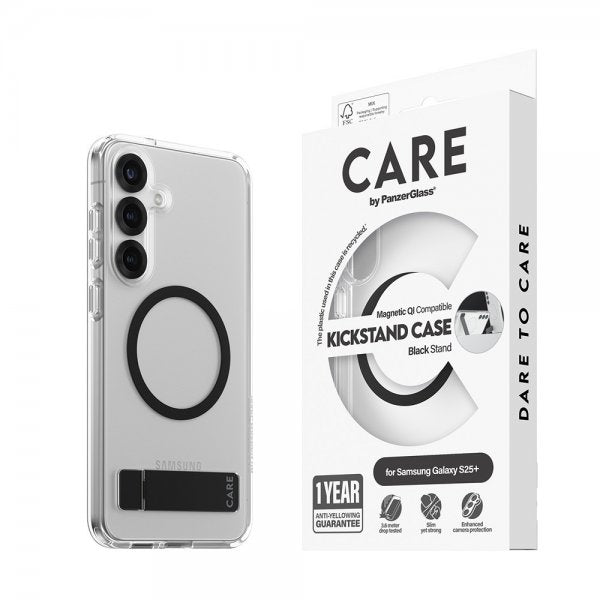 CARE by PanzerGlass Samsung Galaxy S25 Plus Deksel Kickstand MagSafe Svart