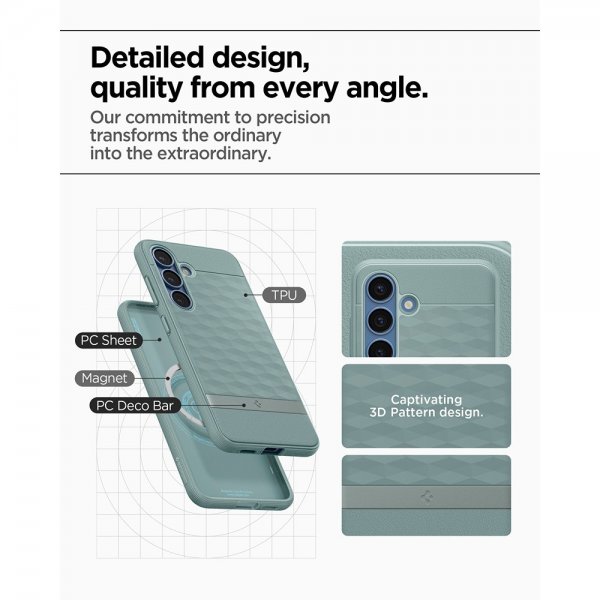 Spigen Samsung Galaxy S25 Plus Deksel Parallax MagFit Sage Green